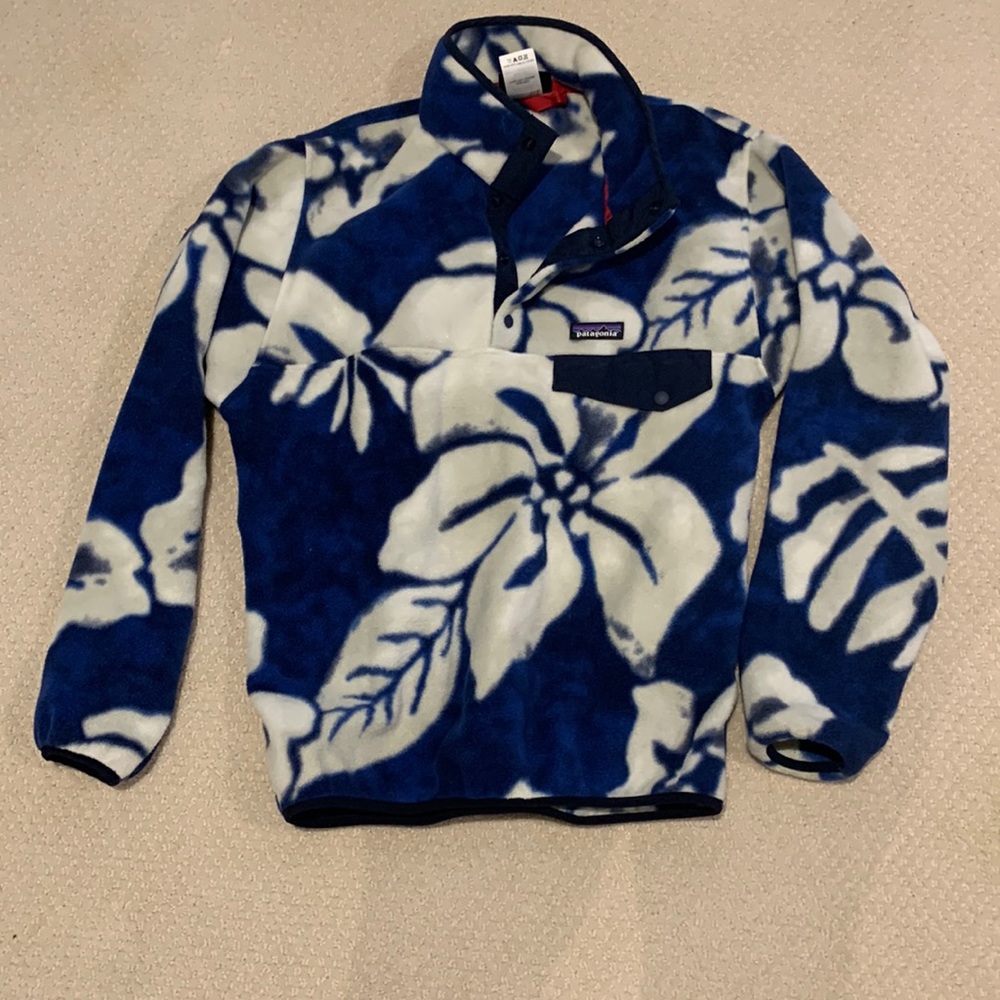 Mens Patagonia Hawaiian print fleece